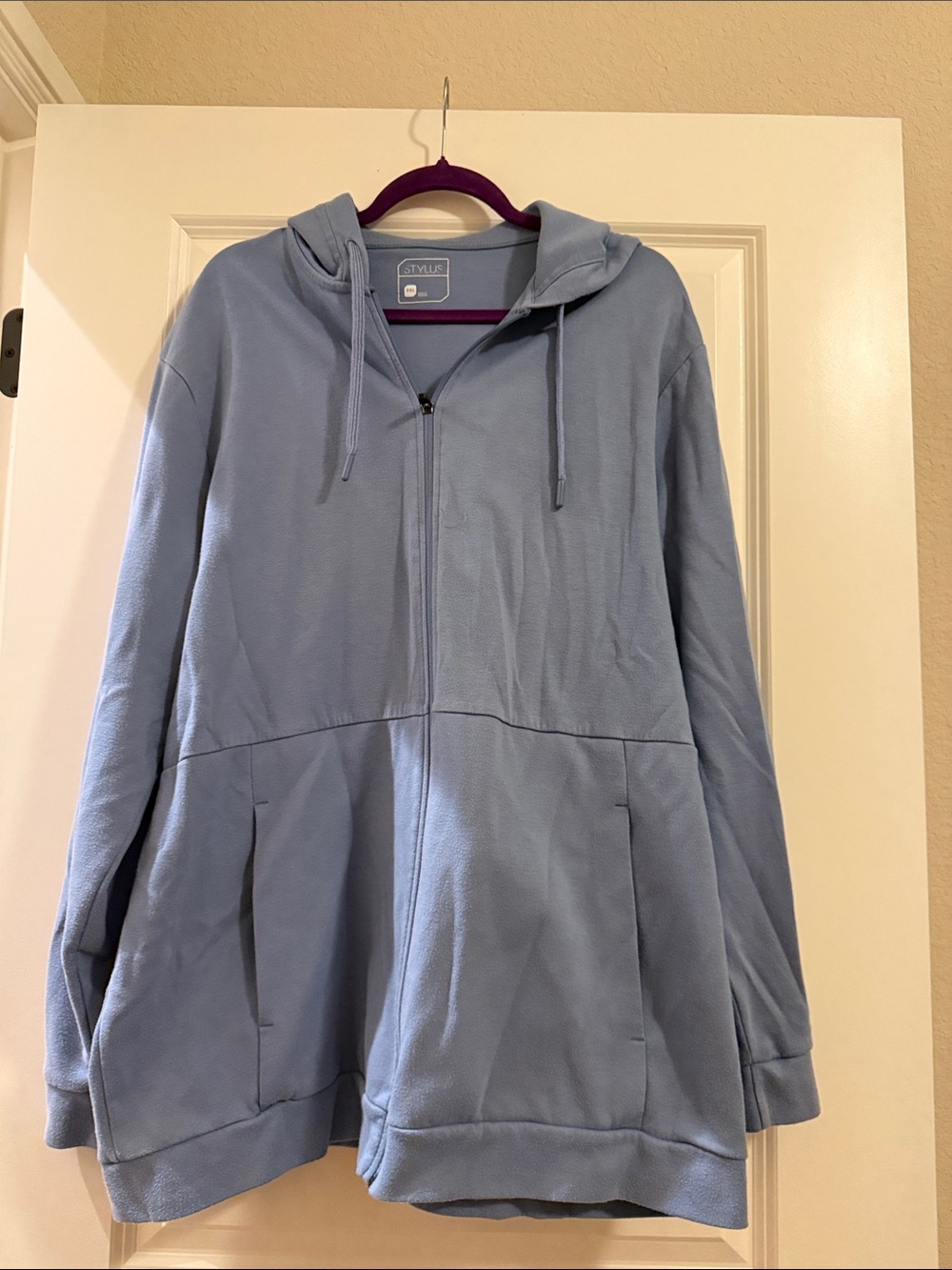 STYLUS Pale Blue Full-Zip Hooded Jacket